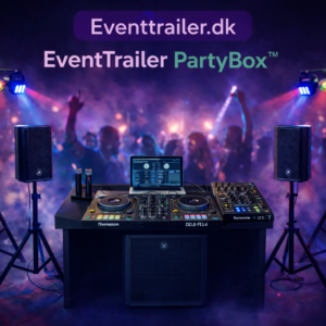 🎧 Eventtrailer AI DJ til fest – Lej festanlæg med musik, lys & QR sangønsker