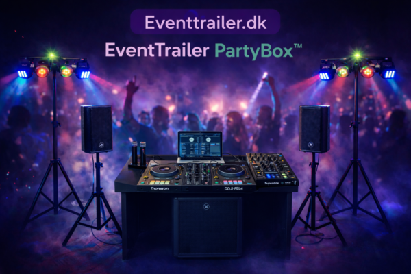🎧 Eventtrailer AI DJ til fest – Lej festanlæg med musik, lys & QR sangønsker