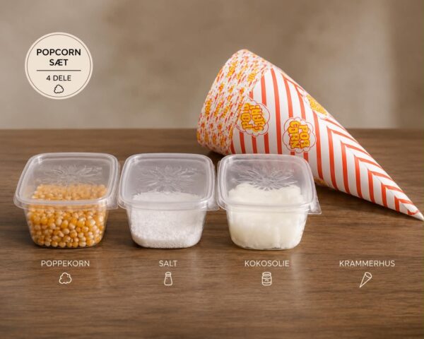 Popcorn-sæt til 25-100 personer